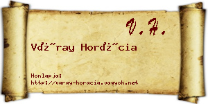 Váray Horácia névjegykártya